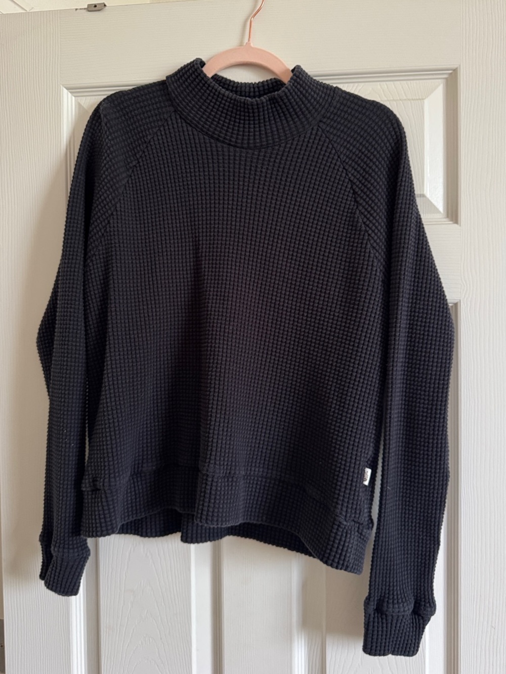 The North Face Black Waffle Knit Turtleneck Sweater